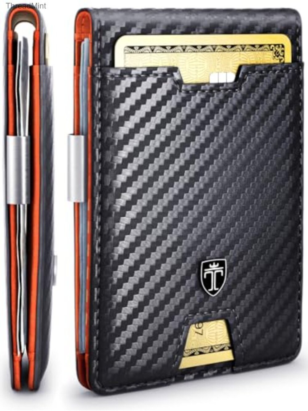 RFID Blocking Bifold Money Clip Wallet 11 Card Slim Gift Box
